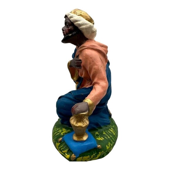 Vtg Fontanini Nativity Figurine Wiseman Black Paper Mache Christmas 7.5” Scale - Picture 4 of 9